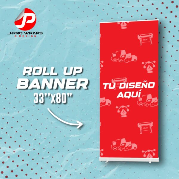 Roll Up Banner Stand 33”x80”